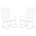 68.5*86*115CM Square Wooden Rocking Chair White - Image 7