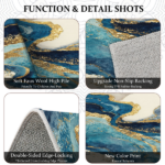 Three-piece kitchen rug set, non-slip and washable, abstract pattern kitchen hallway rug, soft and comfortable, suitable for sinks, floors, entrances, hallways and bathrooms. - Image 6