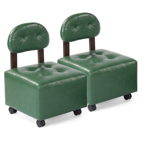 41835059_1 Set of 2 Stackable Small Rolling Stools with Brake Wheels, Compact Shoe Changing Footrest for Entryway - Image 1