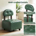 Set of 2 Stackable Small Rolling Stools with Brake Wheels, Compact Shoe Changing Footrest for Entryway - Image 5