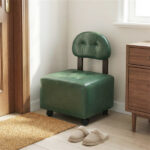 Set of 2 Stackable Small Rolling Stools with Brake Wheels, Compact Shoe Changing Footrest for Entryway - Image 8