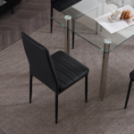 4pcs Elegant Assembled Stripping Texture High Backrest Dining Chairs Black Replace encoding 13028198-18410366 - Image 73