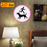 CIFbuy 2D Flat Round Aluminum Sign, "" Round Aluminum Sign, Sign, Snarling Dog & Running Figure Outdoor Plaque TikTok, Temu Self-pickup Logiaqics - Image 3