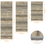 Three-piece kitchen rug set, non-slip and washable, abstract pattern kitchen hallway rug, soft and comfortable, suitable for sinks, floors, entrances, hallways and bathrooms. - Image 3