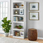Framed 5-Shelf Bookcase with Adjustable Shelves, White (Shipment from Walmart)