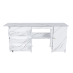 57.5" Foldable Sewing Machine Table with Locking Casters, Multi-Storage Craft Station with Shelves, Bins & Cabinet, Adjustable Sewing Cabinet for Home, Bedroom, and Craft Room(White) - Image 3