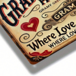 CIFbuy Grammy & Pop's House 2D Flat Vintage Metal Wall Sign,8x12Inch Rustic Laurel Heart Pattern Iron Wall Decor,Retro Nostalgic Hangin TikTok, TikTok, ngin Self-pickup Logiopics - Image 6