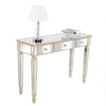 Three Drawers Mirror Table Dressing Table Console Table - Image 2