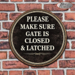 CIFbuy 1pc 8x8in Vintage Safety Warning Door Sign, "Please Make Sure" The Door, Is Closed And Locked 2D Flat Round Plaque TikTok, Temu Self-pickup Logiaqics