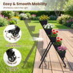 Vertical 5-Tier Raised Garden Bed with Wheels & Removable Planter Boxes for Patio Balcony - Image 8