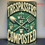 CIFbuy 1pc Vintage Rustic 2D Flat Iron Wall Sign 8x12 Inch Trespassers Will Be Composted Garden Decor, Green Plants Tools Pattern Farmh TikTok, TikTok, Composted Garden Decor Self-pickup Logiopics - Image 6