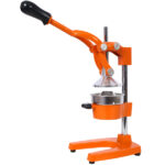 Cast Iron Citrus Juicer , Extra-Large Commercial Grade Manual Hand Press , Heavy Duty Countertop Squeezer for Fresh Orange Juice ,orange color - Image 4