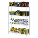 4-Layer Adjustable Shelf Iron Household Shelf without Wheels 35.43*13.78*55.12in White - Image 4