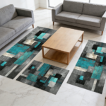 Three-piece kitchen rug set, non-slip and washable, abstract pattern kitchen hallway rug, soft and comfortable, suitable for sinks, floors, entrances, hallways and bathrooms. - Image 10