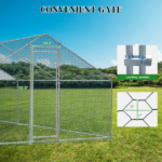 5.4*2.7*2m/18.7x8.8x6.5 ft Silver Spire Assembled 180g PE Rain Cloth Metal Chicken/Rabbit Cage - Image 10