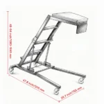 Automotive Topside Creeper (42.5"-64.8"), 400 LBS High Top Engine Creeper with Padded Deck & 4 Swivel Wheels - Image 3