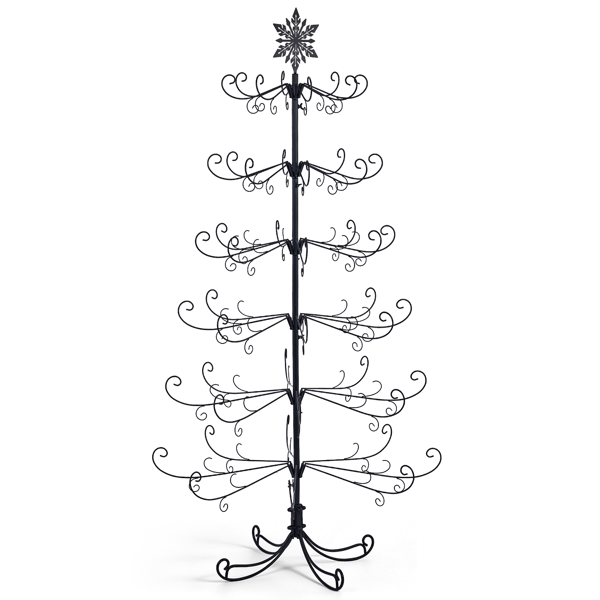 6ft Black PVC Iron Christmas Tree with Snowflake Top (Accessories Not Included) - Everyday Decor Tree
