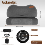 Heated Neck Pillow with 3 Heat Levels, 55D Memory Foam Cervical Pillow for Neck Pain Relief, 30 Mins Auto Off Heating Pillow for Home Office Travel, Zero Pressure Memory Foam Neck Support Pillow with Auto Shut Off & Overheat Protection - Image 3