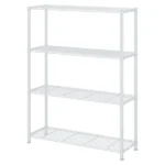 4-Layer Adjustable Shelf Iron Household Shelf without Wheels 35.43*13.78*55.12in White - Image 2