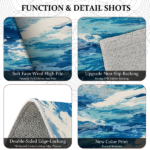 Three-piece kitchen rug set, non-slip and washable, abstract pattern kitchen hallway rug, soft and comfortable, suitable for sinks, floors, entrances, hallways and bathrooms. - Image 5