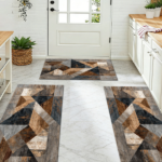 Three-piece kitchen rug set, non-slip and washable, abstract pattern kitchen hallway rug, soft and comfortable, suitable for sinks, floors, entrances, hallways and bathrooms. - Image 9