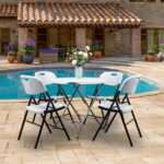 4pcs 47*54*84cm Garden Plastic Folding Chair White - Image 27