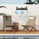 CIFbuy™ Waterproof Rustproof Metal Wall Art Coconut Tree Coastal Decor with Utility Hooks (TikTok, temu pick-up service) - Image 2