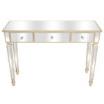 Three Drawers Mirror Table Dressing Table Console Table - Image 3