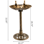 50*36*81cm Antique Bronze Resin Bird Bath With Shell Edge & 1.4W Solar Fountain - Image 11