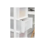 4-Drawer Narrow Plastic Storage Drawer Cart with Organizer Top, White - Image 3