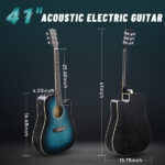 Don’t sell on Amazon KMA101 41-inch basswood top matte binding folk guitar, equipped with 10W amplifier, gig bag, tuner and other accessories, blue rubbed - Image 3