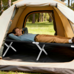 Portable Folding Camping Cot with Carrying Bag Army Black - Image 9