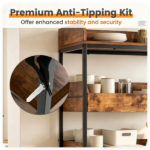 5-Tier Industrial Storage Rack with 4 Drawers, Metal & Engineered Wood Kitchen Pantry Organizer with Anti-Tipping Kit - Image 10