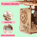 MUSIC PARK 3d Wooden Puzzle Carousel Music Box Handmade Assembly Model Kit Holidays Birthdays Christmas Gifts - Image 2