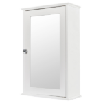 Single Door Mirror Indoor Bathroom Wall Mounted Cabinet Shelf White - Image 4