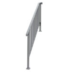 Handrails for Outdoor Steps, Iron Handrail Fits 4 Step, Transitional Handrail with Installation Kit, Silver - Image 2