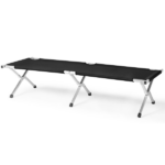 Portable Folding Camping Cot with Carrying Bag Army Black - Image 3