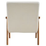 Solid Wood Armrest Teddy Velvet Simple Single Indoor Lounge Chair Backrest Creamy-White - Image 8