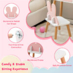 2-in-1 Kids Vanity Table Set with Detachable Mirror, Pink Dressing Table with Storage Shelf & Drawers for Girls - Image 4