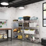 4-Layer Adjustable Shelf Iron Household Shelf without Wheels 35.43*13.78*55.12in Silver-Gray - Image 5