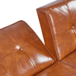 Modern PU Leather Futon Sofa with Tufted Backrest, Adjustable Reclining Couch with Wood & Metal Legs, Mid-Century Style Sofa for Living Room - Image 13