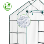 Mini Walk-in Greenhouse with PVC Cover, 4-Shelf Indoor Outdoor Plant Gardening Green House for Garden Backyard, 56" x 29" x 77", Transparent - Image 8