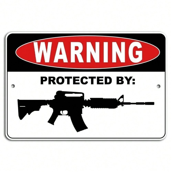 CIFbuy Rifle Metal Security Warning Sign for Responsible Gun Owners TikTok, temu pick-up service