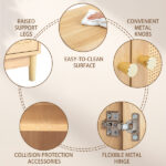 Natural wood color, particleboard with melamine veneer and rattan finish, 60*30*80cm, double doors, bathroom vanity - Image 15