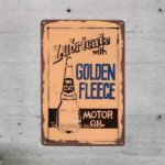 CIFbuy Vintage Golden Fleece Motor Oil Can Metal Sign" 2D Flat Unframed Iron Wall Art, Art, Weatherproof Rustproof UV Resistant Durable Retr Metal SigikTok, Metal SigikTok, t Self-pickup Logiopics