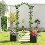 2-in-1 Garden Arch with Planter Boxes - Self-Watering System, 8 Lockable Wheels & PE-Coated Metal - Image 10