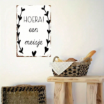 CIFbuy 1pc Wrought Iron Wall Art HOERA! Een Meisje Dutch Baby Girl Metal Sign, 8x12in Heart Motif Plaque For Nursery Decor TikTok, TikTok, Self-pickup Logiopics