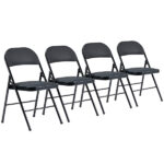 Same Code 33457557 4pcs Elegant Foldable Iron & PVC Chairs for Convention & Exhibition Black - Image 46