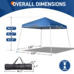 8*8ft Portable Home Use Waterproof Folding Tent Blue - Image 8