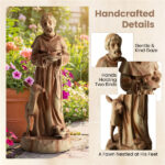 24.5" Saint Francis Statue with Built-in Bird Feeder Religious Garden Sculpture - Image 7